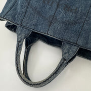 PRADA Denim Canapa Logo Tote Bleu