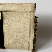 GUCCI GG Ophidia Small Shoulder Bag, Mystic White (Cream) Calfskin Leather