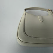 GUCCI White Smooth Leather Jackie 1961 Mini Shoulder Bag