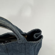 PRADA Denim Canapa Logo Tote Bleu