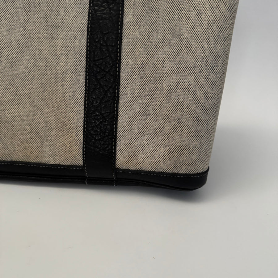 HERMES Toile Negonda Garden Party 36 MM Tote Black Ecru