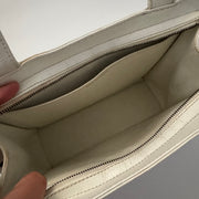 Chanel Vintage CC Lock Tote Caviar Medium White Leather