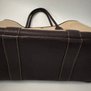 HERMES Toile Buffle Gala Garden Party Tote 36 MM Marron Fonce