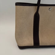 HERMES Toile Buffle Gala Garden Party Tote 36 MM Marron Fonce