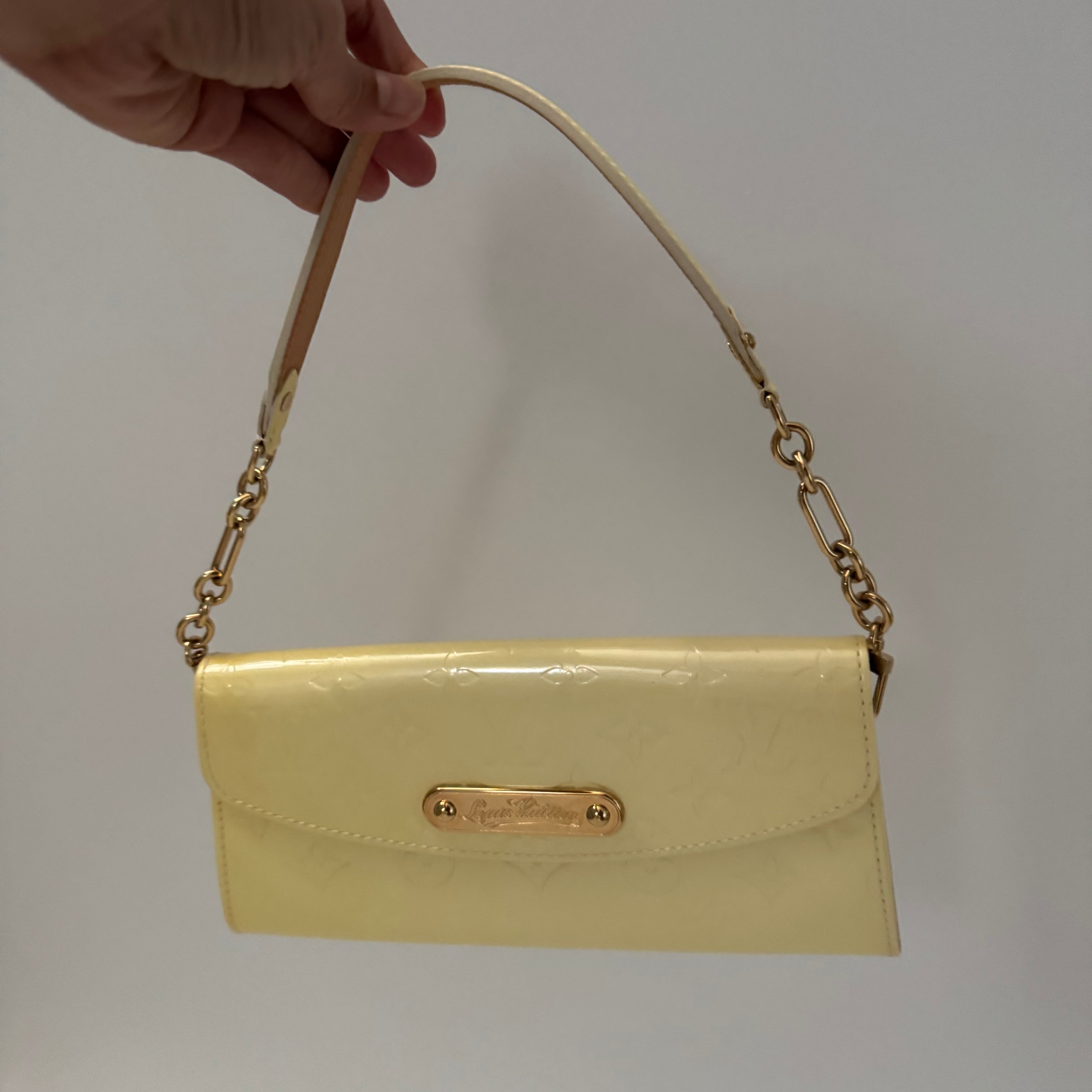 LOUIS VUITTON Perle Monogram Vernis Sunset Boulevard Bag