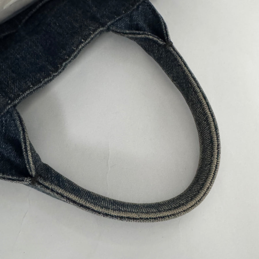 PRADA Denim Canapa Logo Tote Bleu