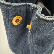 PRADA Denim Canapa Logo Tote Bleu