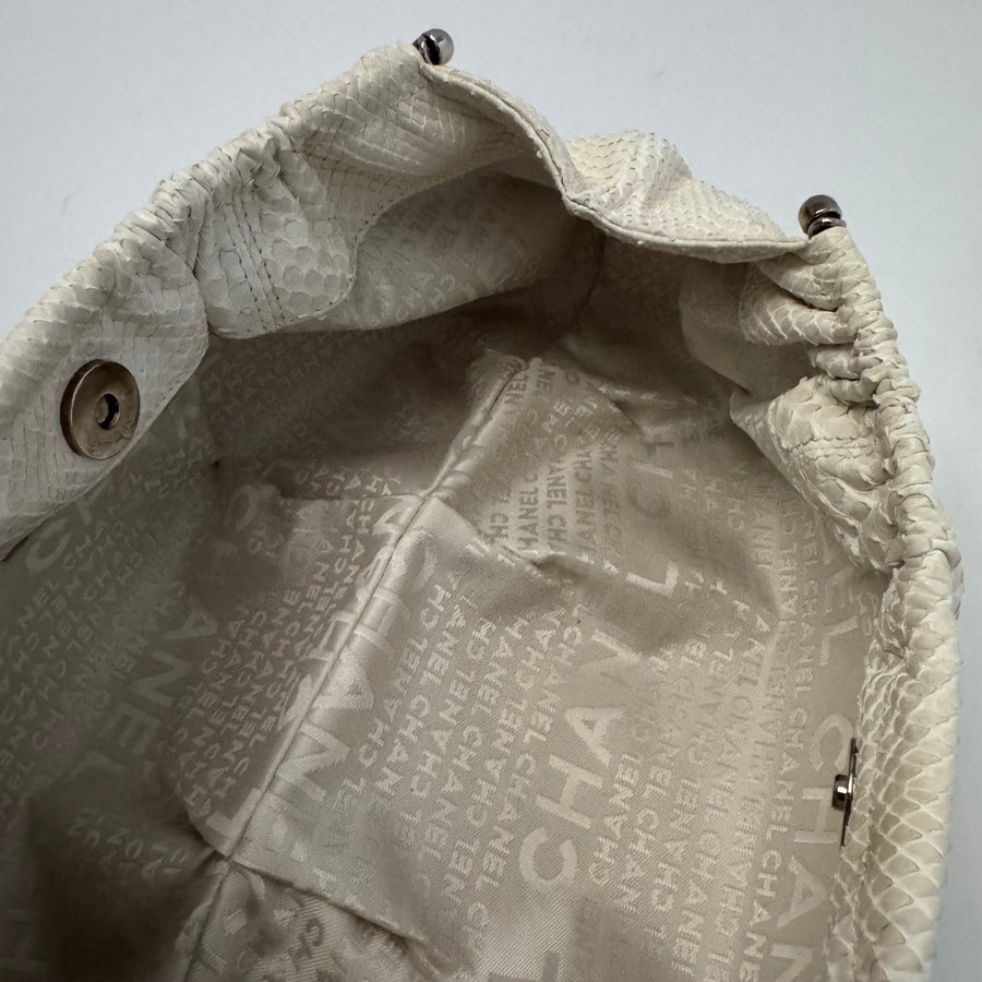CHANEL Python Croissant Bag Ivory