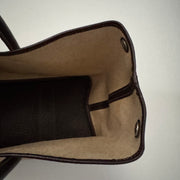 HERMES Toile Buffle Gala Garden Party Tote 36 MM Marron Fonce