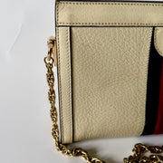 GUCCI GG Ophidia Small Shoulder Bag, Mystic White (Cream) Calfskin Leather