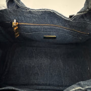 PRADA Denim Canapa Logo Tote Bleu