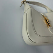 GUCCI White Smooth Leather Jackie 1961 Mini Shoulder Bag