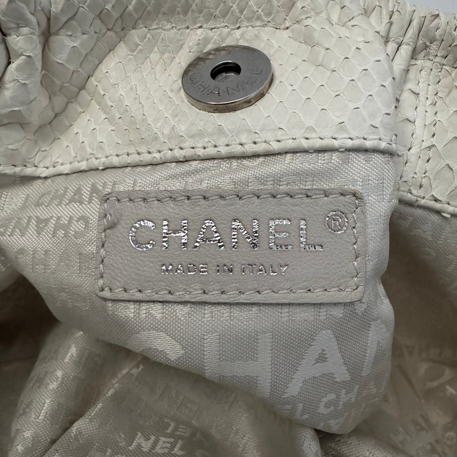 CHANEL Python Croissant Bag Ivory