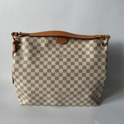 LOUIS VUITTON Damier Azur Graceful MM Rose Ballerine