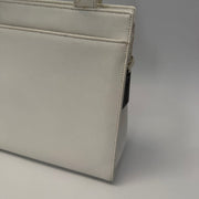 Chanel Vintage CC Lock Tote Caviar Medium White Leather