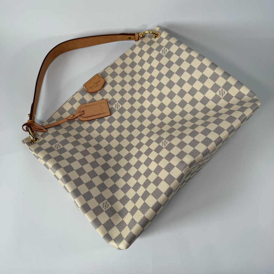 LOUIS VUITTON Damier Azur Graceful MM Rose Ballerine