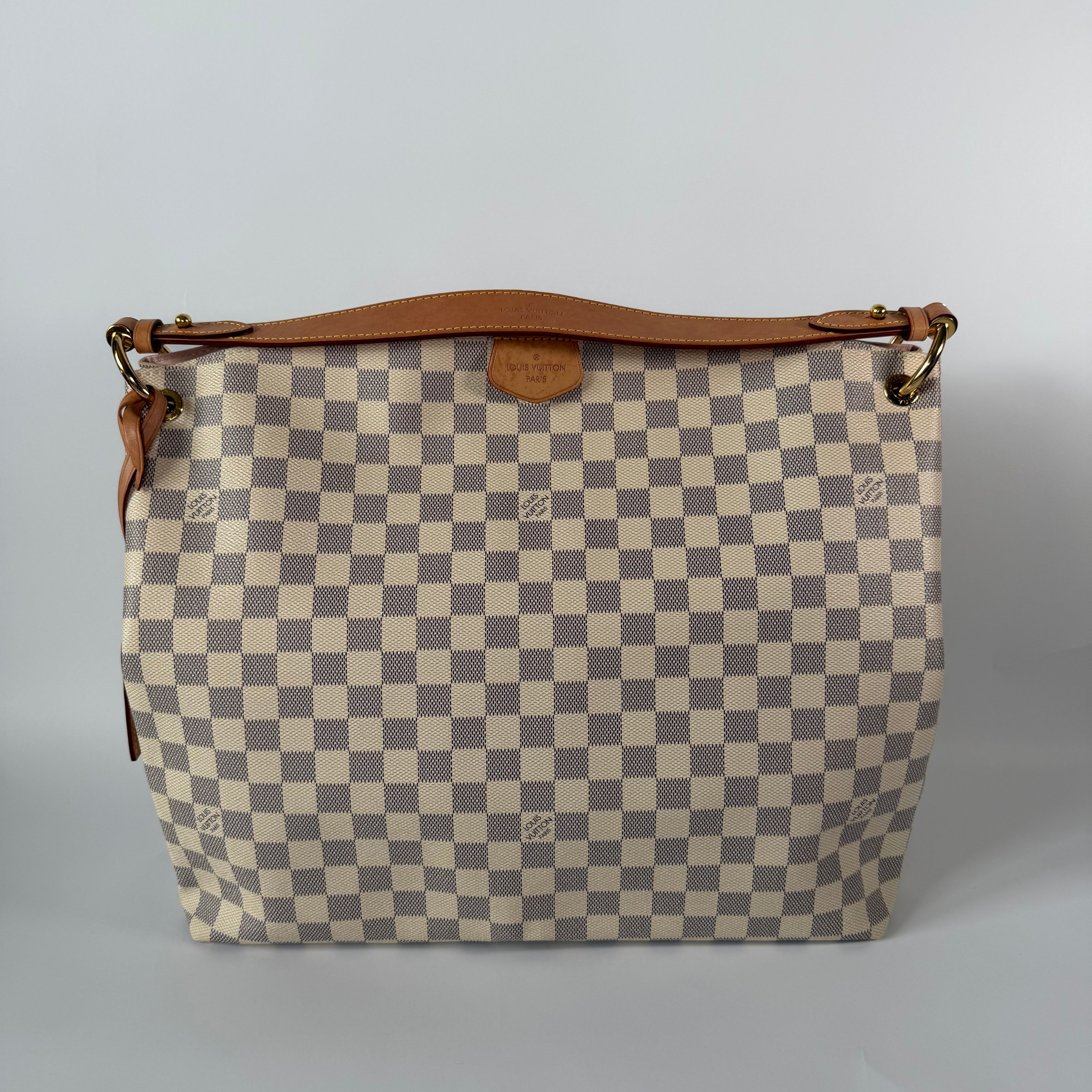 LOUIS VUITTON Damier Azur Graceful MM Rose Ballerine