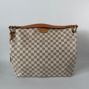 LOUIS VUITTON Damier Azur Graceful MM Rose Ballerine