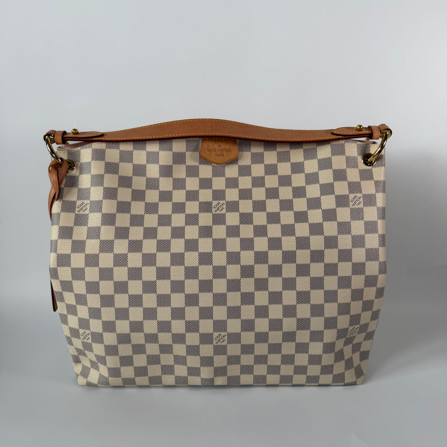 LOUIS VUITTON Damier Azur Graceful MM Rose Ballerine