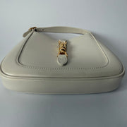 GUCCI White Smooth Leather Jackie 1961 Mini Shoulder Bag