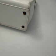 Chanel Vintage CC Lock Tote Caviar Medium White Leather
