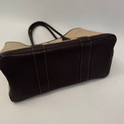 HERMES Toile Buffle Gala Garden Party Tote 36 MM Marron Fonce