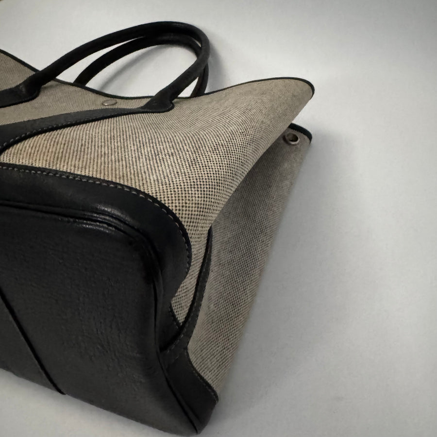 HERMES Toile Negonda Garden Party 36 MM Tote Black Ecru