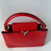 LOUIS VUITTON Taurillon Capucines MM Coquelicot