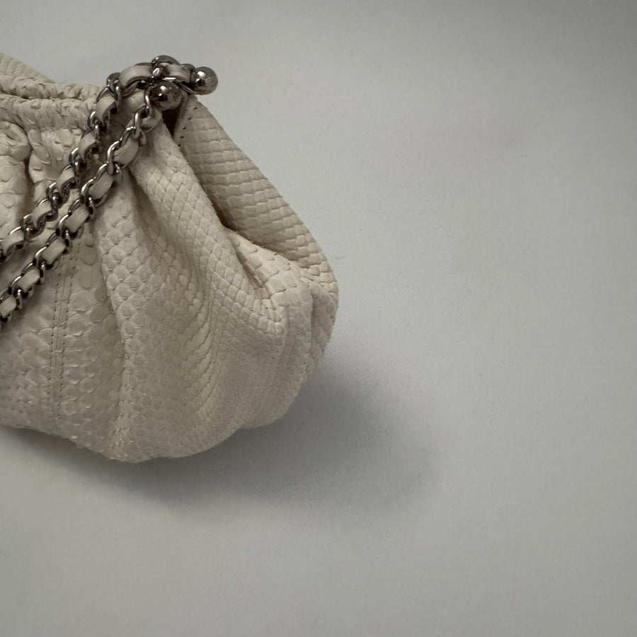 CHANEL Python Croissant Bag Ivory