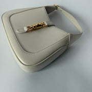 GUCCI White Smooth Leather Jackie 1961 Mini Shoulder Bag