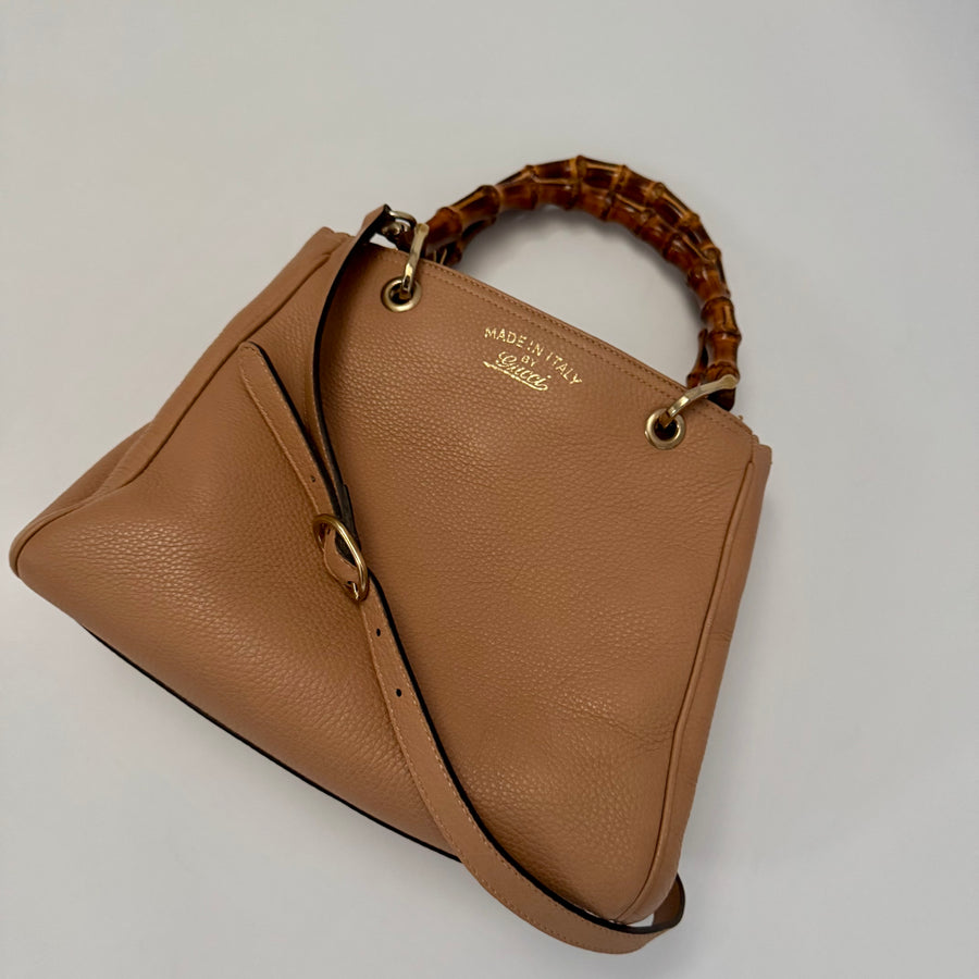 Gucci Bamboo Shopper Tote Beige, Small