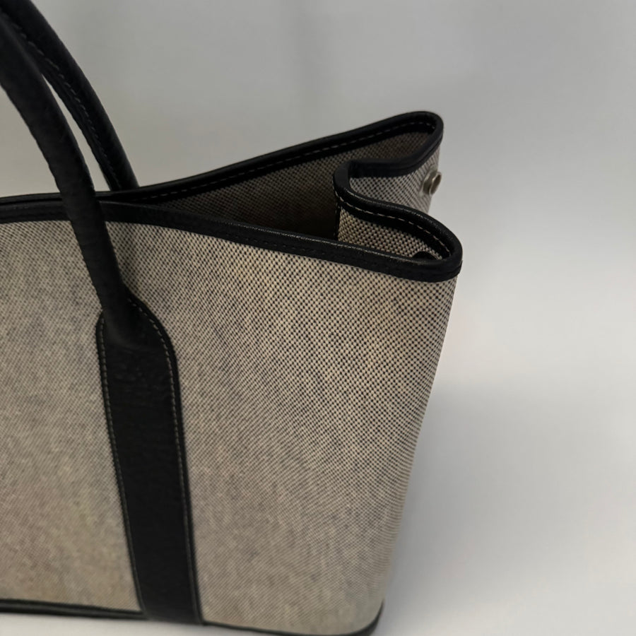 HERMES Toile Negonda Garden Party 36 MM Tote Black Ecru