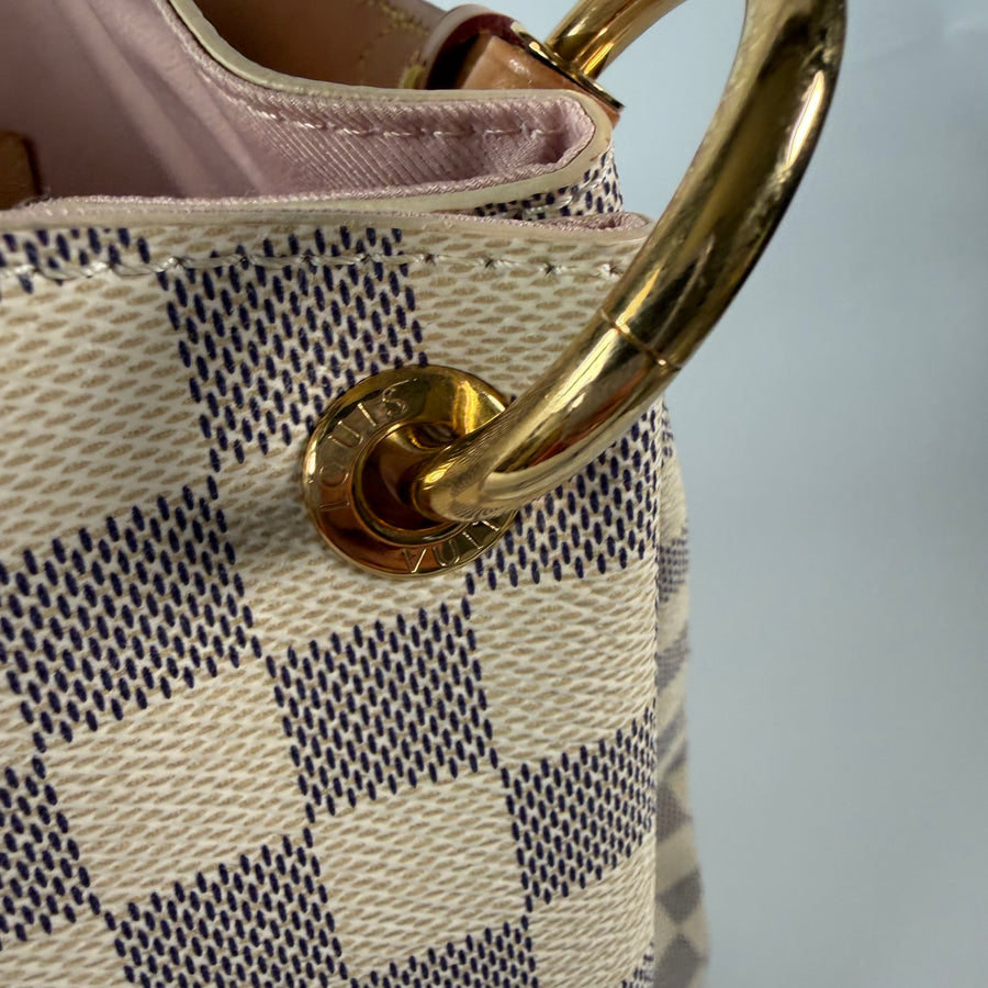 LOUIS VUITTON Damier Azur Graceful MM Rose Ballerine
