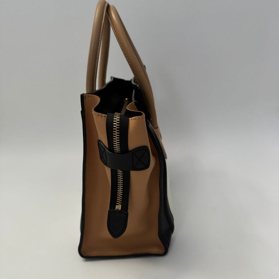CELINE  Micro Tricolor Calfskin Luggage Tote