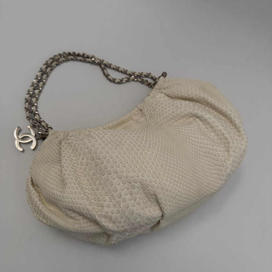 CHANEL Python Croissant Bag Ivory