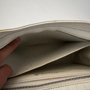 Chanel Vintage CC Lock Tote Caviar Medium White Leather