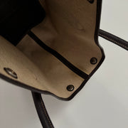 HERMES Toile Buffle Gala Garden Party Tote 36 MM Marron Fonce