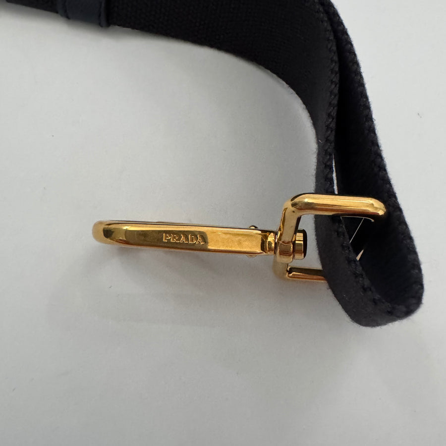 PRADA Denim Canapa Logo Tote Bleu