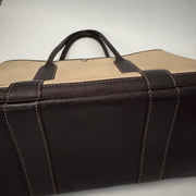 HERMES Toile Buffle Gala Garden Party Tote 36 MM Marron Fonce