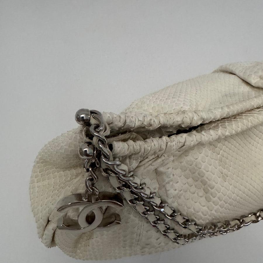 CHANEL Python Croissant Bag Ivory