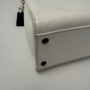 Chanel Vintage CC Lock Tote Caviar Medium White Leather