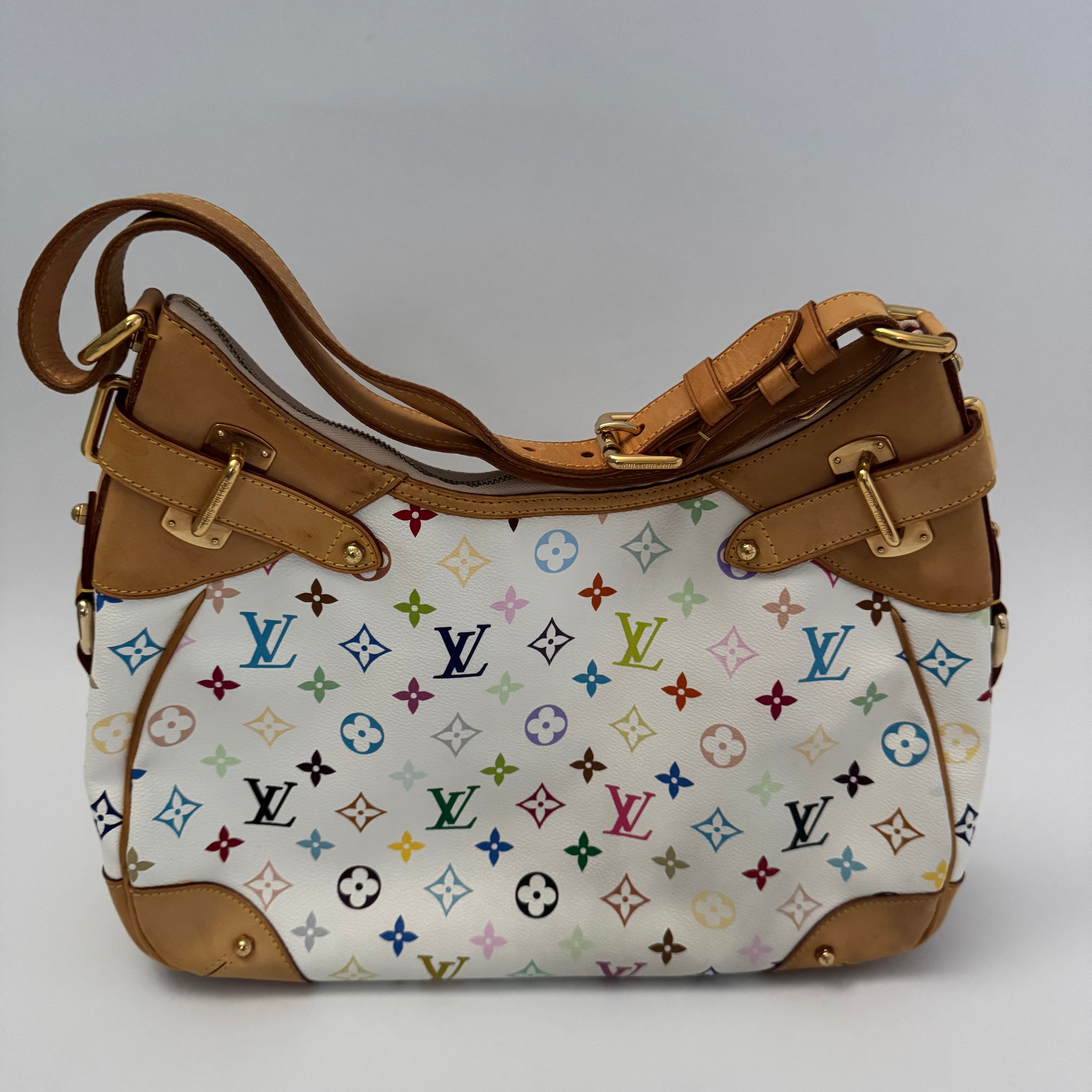 Louis Vuitton Greta White Multicolor Shoulder Bag