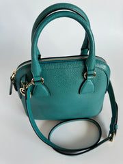 Gucci Leather Interlocking Dome Two-way Bag  - Teal