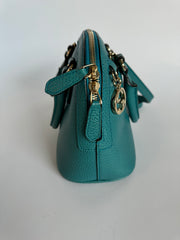 Gucci Leather Interlocking Dome Two-way Bag  - Teal