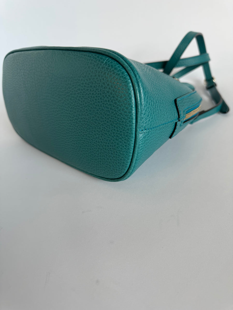 Gucci Leather Interlocking Dome Two-way Bag  - Teal