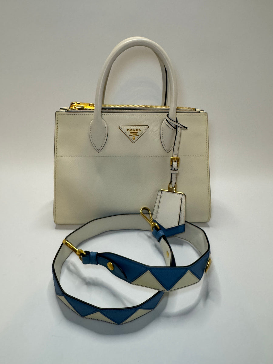 Prada Saffiano City Greche Paradigme Bag Satchel