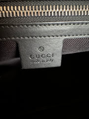 Gucci Soft GG Supreme Monogram Appia Calfskin Web East West Messenger Bag Black Grey