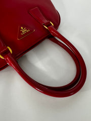 Prada Saffiano Vernice Open Promenade Tote - Rosso Medium