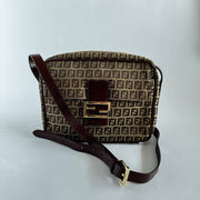 Fendi Front Pocket Camera Bag - Zucchino Canvas Medium Brown