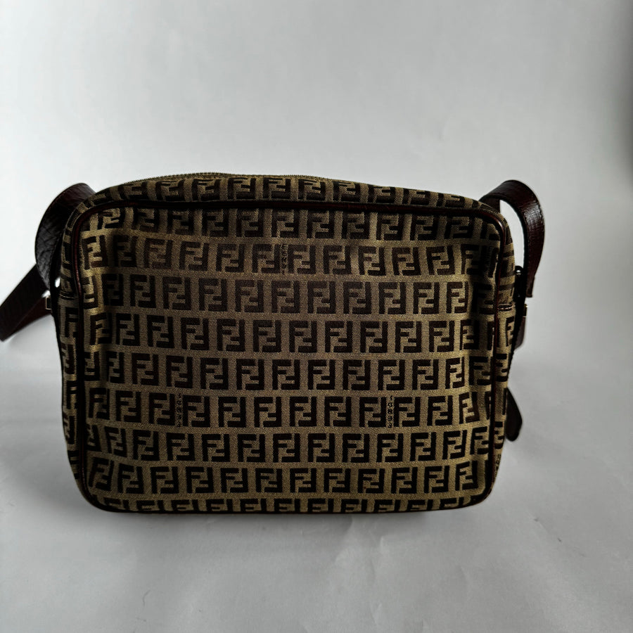 Fendi Front Pocket Camera Bag - Zucchino Canvas Medium Brown